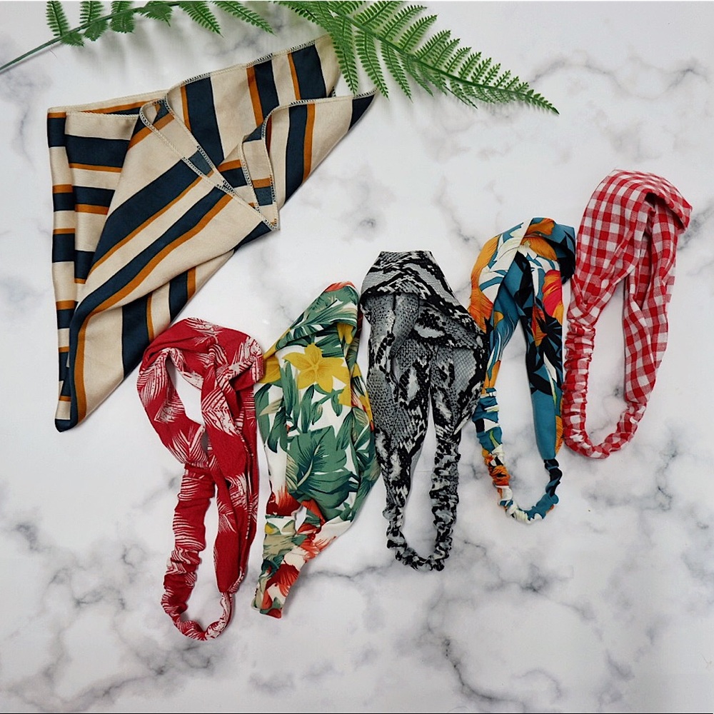 Set of 5 Headbands Tropical Colours